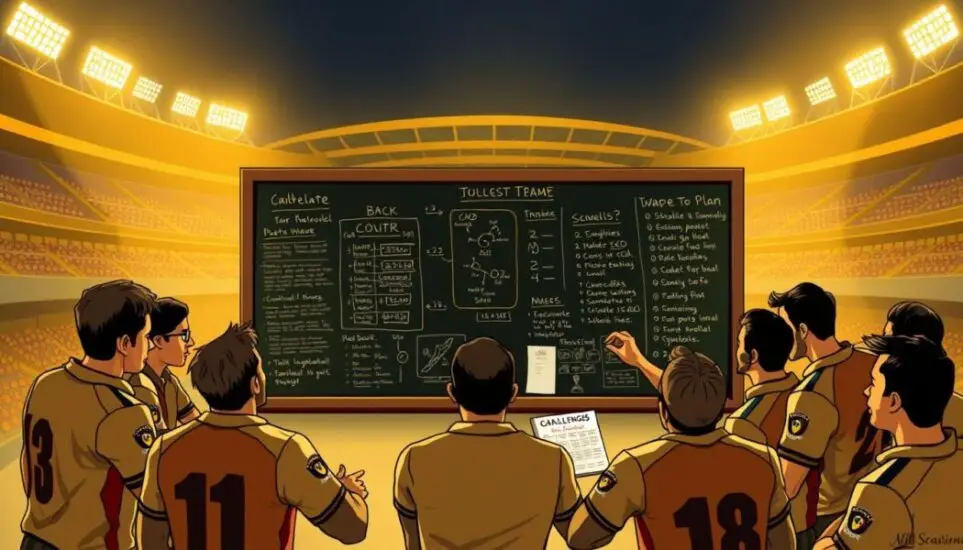 rcb players watching the analysis board