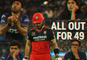 worst records in ipl RCB 49 all out