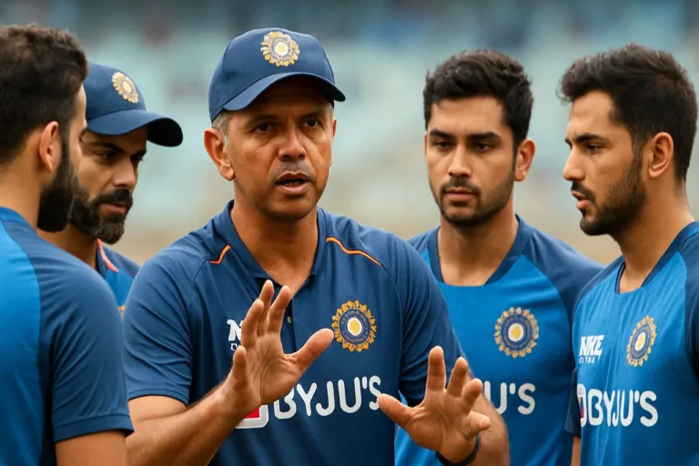 rahul dravid giving speach in a hurdle of indian cricket player