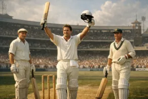 most century in Test cricket record holder celebrating a hundred